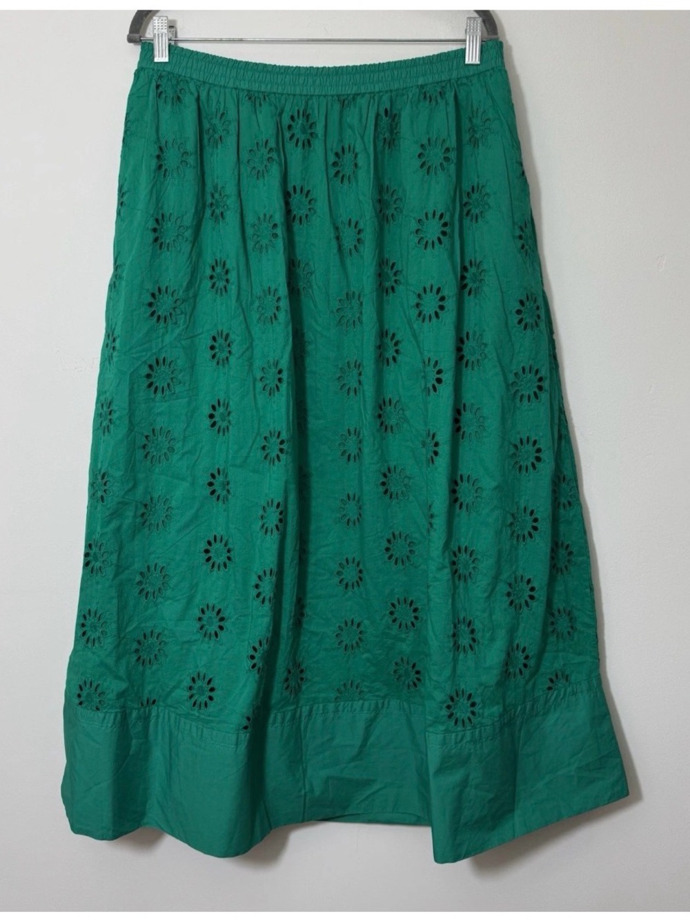 J. Crew Emerald Eyelet Maxi Skirt - Picture 2 of 8
